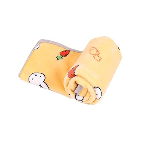 Warm Pet Blanket Washable Soft Dog Cat Puppy Throw Blanket Dogs Bed Quilt Sleeping Mat 70x50cm Coral Fleece Small Medium Blanket for Dogs Cats,Yellow Cover