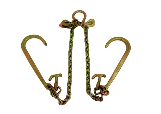 AS-KTC104A - Heavy-Duty 24" V Chain with 15" J Hooks and T-J Hooks - High Load Capacity for Superior Towing and Hauling