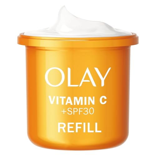 Olay Vitamina C Crema de Día Hidratante Facial SPF 30 RECAMBIO, Con Niacinamida. Cuidado Iluminador De La Piel: Acción Antimanchas Oscuras, 50ml