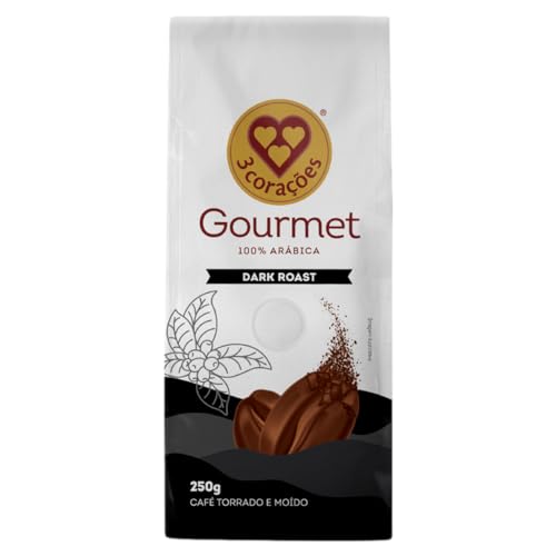 3 Corações Café Torrado e Moído Gourmet Dark Roast, 250G