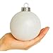 SLEETLY 8pc Large White Ball Ornaments for Christmas Trees Holiday Xmas Decorations - Big Shatterproof Plastic 4.72 inch Glitter Snow Balls with White Ribbon Hangers and Snowflakes Set