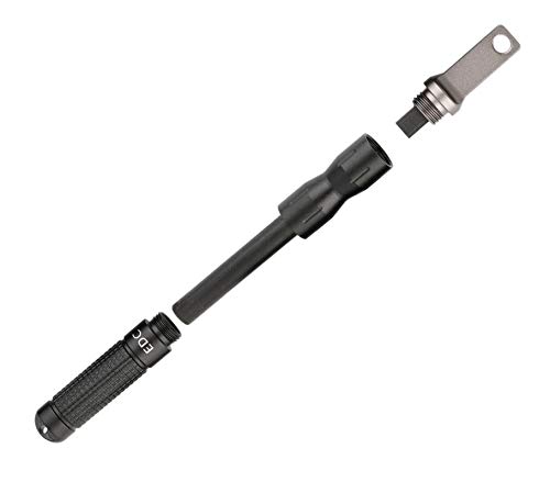 PISAU Outdoor Survival Magnesium Flint and Steel Striker Fire Starter Lighter Stick (Black)