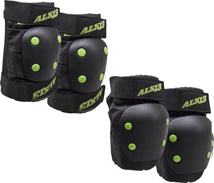 Alk13 Protections Set. Protections Skate Longboard BMX Bike Combo Pad/XS