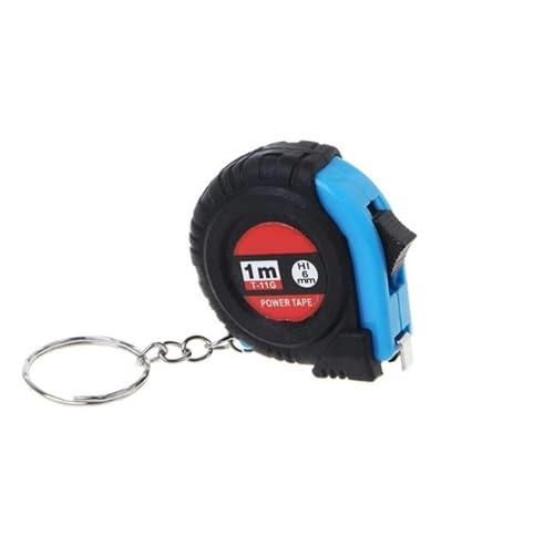 Cinta Métrica Retráctil Mini para Llaveros Azul miniatura 1