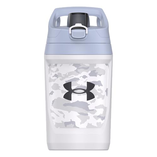 Image of Under Armour 32 oz Insulated Water Bottles - Sports Water Jug with Fence Hook, Leak Resistant for Baseball, Football & More, 32 oz Insulated, White Woodland