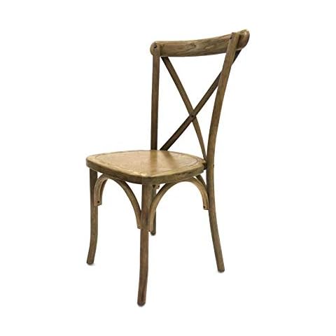 BE Furniture Light Oak Wooden Traditional Cross Back Chairs, Wedding Chairs, Dining Chairs Cover