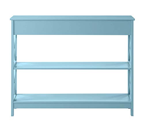 Convenience Concepts Oxford 1-Drawer Console Table 39.5" - Farmhouse Sofa Display with Storage Shelf For Living, Family, & Dining Room, Modern Entryway Hall Table for Kitchen, Bedroom, Sea Foam Blue - Image 7