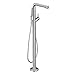 hansgrohe Modern Talis S 1-Handle 6-inch Wide Wall-Mounted Freestanding Bathtub Faucet with Handshower in Chrome, , 72413001