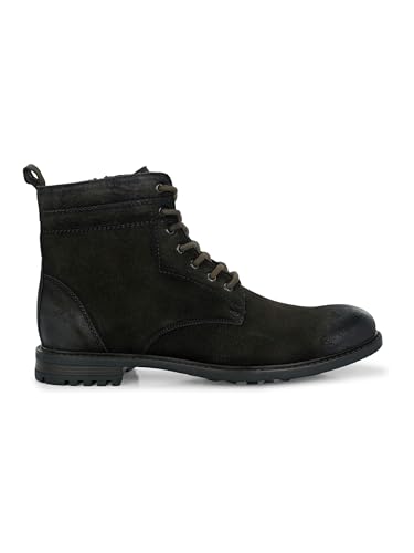 Image of San Frissco Biker Chain Boots for Men's with Round Toe TPR Sole | Synthetic Suede Zip Casual Winter Boots Slip On Shoes | Outdoor Fashion Shoes for Office, Party, Trekking