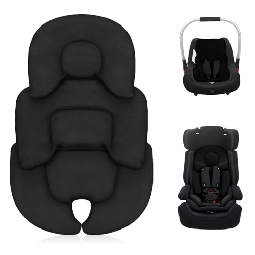 SGZIOO Reductor de Asiento para Bebé Recién Nacido, Genérico Cojín para Asiento De Coche De Bebé, Inserto para Asiento de Coche para bebé, Transpirable y Cómodo (Negro)