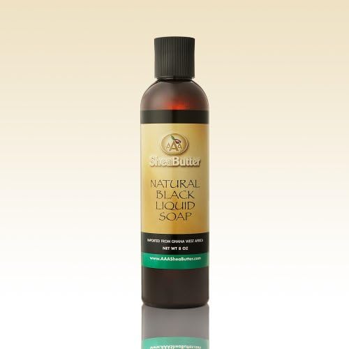 AAA SHEA BUTTER Natural Black Liquid Soap, 8 OZ