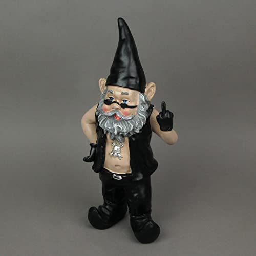 Zeckos Gnoschitt The Naughty Biker Motorcycle Garden Gnome Unique Indoor Outdoor Decorative Statue 13 Inches Tall #TOP3