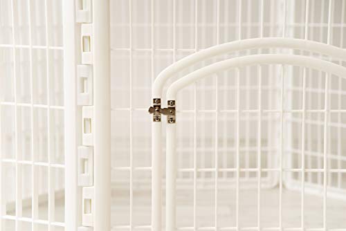 Iris Usa 34" Exercise 8-Panel Pet Playpen With Door, Dog Playpen, Puppy Playpen, Small Medium Large Dogs, Keep Pets Secure, Easy Assemble, Rust-Free, Heavy-Duty Molded Plastic, Customizable, White #TOP5