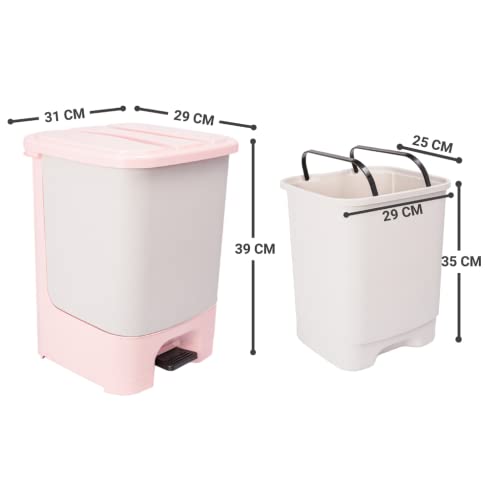 Image of Premium Step-On Padel Dustbin For Kitchen And Home | Garbage Bin With Removable Bucket And Smooth Paddle Mechanism | Wastebin For Office, Bathroom, Bedroom (19 LITER, GREY)