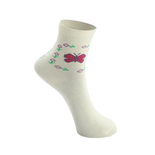Image of Kids Girls Socks | Soft Cotton, Comfortable, Multicolor Printed Socks for Girls - Pack of 5 Pairs