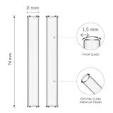 Zestaw szklanych słomek/rurek do ciągnięcia – 2 sztuki (74 × 8 mm) – higieniczne, przezroczyste i nadające się do prania – szklane rurki wielokrotnego użytku, słomka do picia/słomka.
