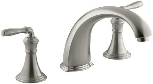 KOHLER K-T398-4-BN Devonshire Deck-/rim-mount Bath Faucet Trim for High-flow Valve with 9 Inch Non-diverter Spout and Lever Handles (Valve Not Included)