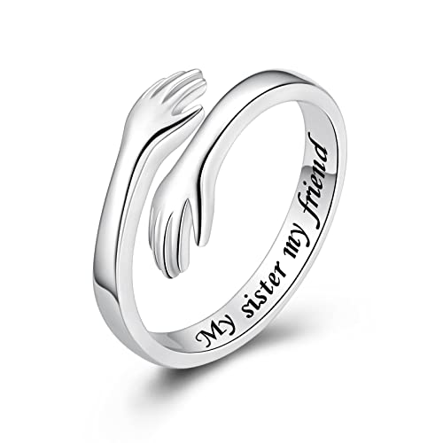 ACJFA 925 Sterling Silver Hug Ring for Women Teen Gilrs