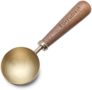 Easyworkz Retro Stainless Steel Coffee Spoon With Black Walnut Handle,10g Measuring Spoon (Brushed Gold)