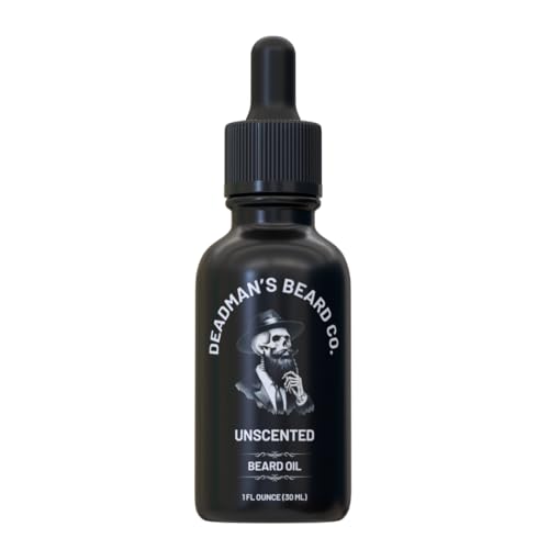 Deadman's Beard Co. | Men's Premium Beard Oil - Soften, Nourish and Condition Your Beard & Skin | Made In The U.S.A | 1 fl oz | Unscented