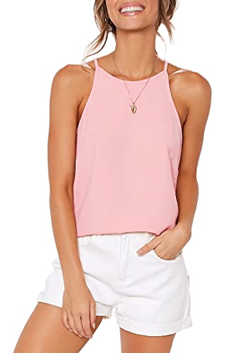 image for LouKeith Womens Shirts Halter Tops Summer Sleeveless Racerback Casual 