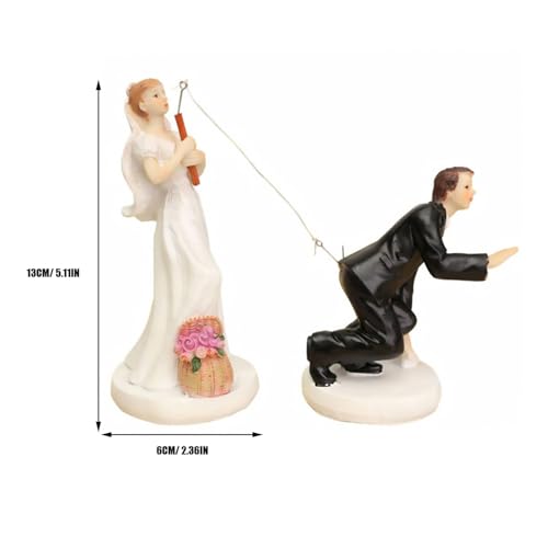 Sewroro ヨーロッパ風ウェディングディスプレイアクセサリー 手作り彫刻像 結婚式装飾 花嫁と新郎の釣りモチーフ ホームデコレーション [2]