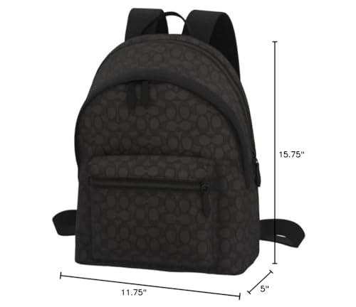 COACH Charter Backpack in Signature Jacquard, Charcoal/Black2