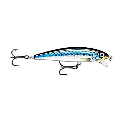 Distanza di lancio di Xtrema Esca con Ami Due N. 2, Profondità di Nuoto 1.2-1.5m, 10cm Dimensioni, Hd Blu Sardine