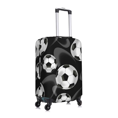 Soccer Black Print Suitcase Cover Luggage Protector Washable Elastic Fashionable Travel Gear Cover3