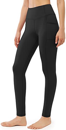 Persit Thermo Leggings Damen, gefütterte Sportleggings Winter Sporthose Frauen warme Laufhose Fleece Leggins Schwarz-M