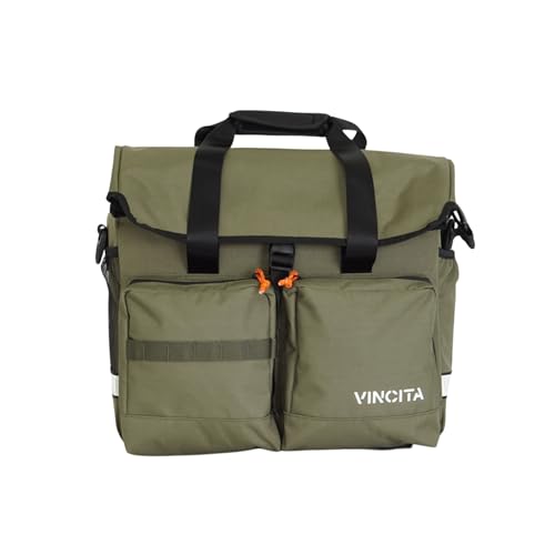 Vincita Voyage Atlas - Bolsa para bicicleta plegable Brompton con marco frontal extraíble para bicicleta plegable Brompton, cubierta de lluvia y correas de hombro (bloque frontal original Brompton,