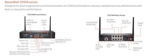 Image of SonicWall TZ370W Wireless TradeUp | 3YR Advanced Edition | TZ370W Gen7 Firewall with 3 Year APSS and 1 Year Cloud Secure Edge | SMB Unit with SD-WAN and Malware Protection (03-SSC-3009)