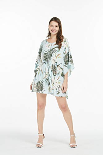 Image of Wispy Cereus Light Blue Family Matching Hawaiian Clothes | Family Matching Outfits • Soft Rayon Fabric • Tropical Floral Print • Vacation Ready • Luau Party Wear