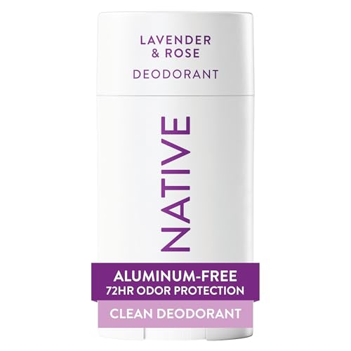 Native Deodorant Contains Naturally Derived Ingredients, 72 Hour Odor Control | Deodorant for Women and Men, Aluminum Free with Baking Soda, Coconut Oil and Shea Butter | Lavender & Rose