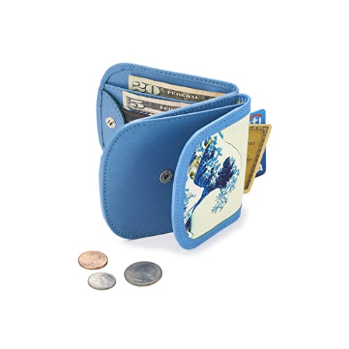 Taxi Wallet® TW04-HOKUSAI WAVE - Soft Leather (Van Gogh) - Compact, Front Pocket Folding Wallet - For Cards, Coins, Bills, ID (Men & Women)2