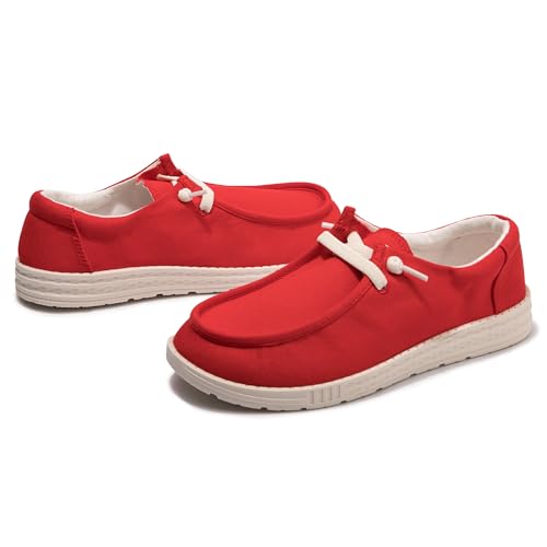 Image of Women's Canvas Slip On Loafers Fashion Outdoor Casual Flat Sneakers | Durable Breathable Canvas, Layered Lightweight Cushion Sole, Lace-Free Slip-On Design For Versatile Daily Style