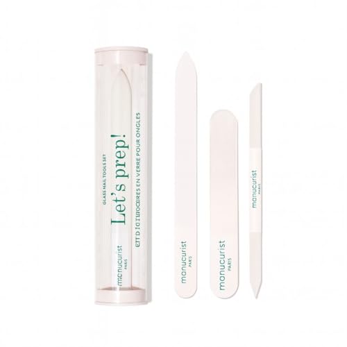 Manucurist Trio Coutellerie - Coffret Tube Exclusif: 1 Lime à Ongles, 1 Polissoir & 1 Pousse Cuticules en Verre - Accessoires Professionnels - Set...