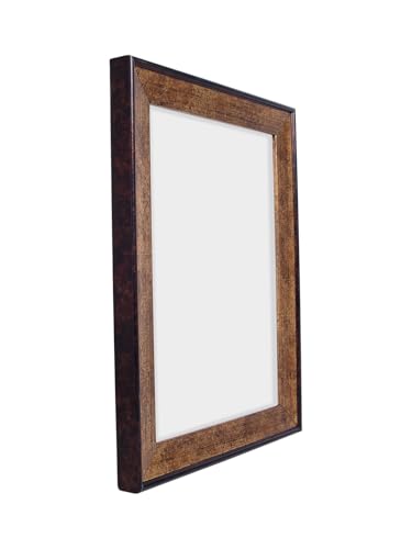 Image of GOLDEN PEACOCK 6x8 Inch Photo Frame - Antique Gold & Dark Brown Finish | Vintage Decorative Tabletop & Wall Hanging Picture Frame for Home, Office & Living Room