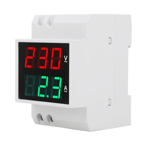 Voltmetro Amperometro Digitale, Misuratore Su Guida DIN Tester Contatore Di Energia Digitale Monofase Doppio Display A LED Voltmetro Amperometro, Amperometri