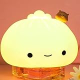 Silica Gel Pat Night Light LED Steamed Bun Creative Bedside for Kid with Sleeping Lamp Bedroom Desk