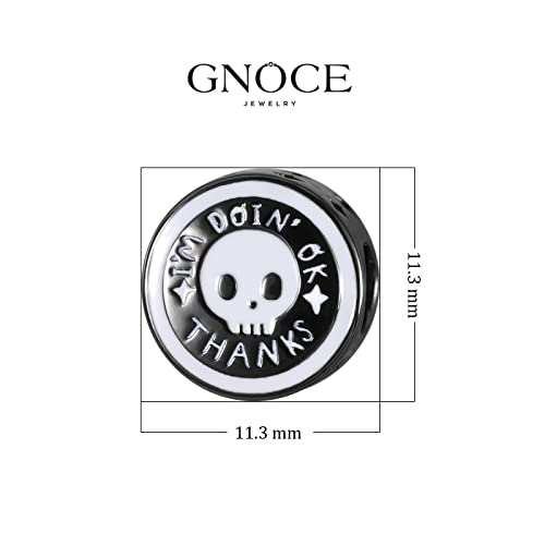 Image of GNOCE Skull Charm Bead Silver Pendant Dangle Charms fit Bracelet /Necklace Jewelry Gift for Women Men