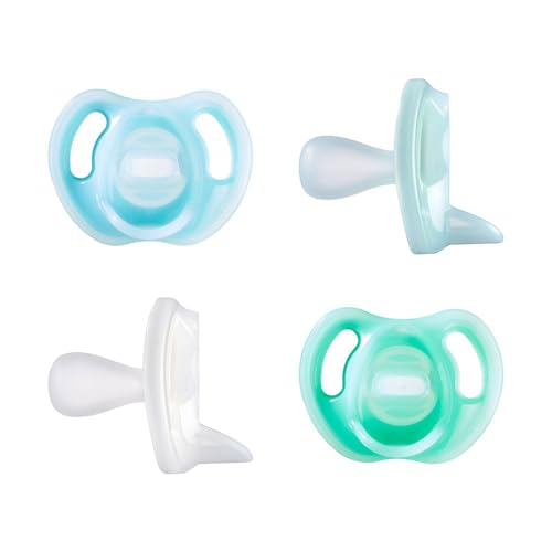 Image of Tommee Tippee Ultra-light Silicone Pacifier, Symmetrical One-Piece Design, BPA-Free Silicone Binkies, 0-6 months, Pack of 4 Pacifiers