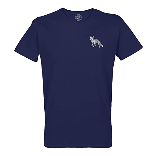 T-shirt homme coton bio motif renard vintage une idée cadeau originale style gravure