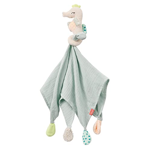 Fehn pañuelo de peluche caballito de mar - Compañero de Juegos, Ayuda para Dormir y paño de mimos en uno - para abrazar, agarrar y amar - para bebés y niños pequeños de 0+ Meses