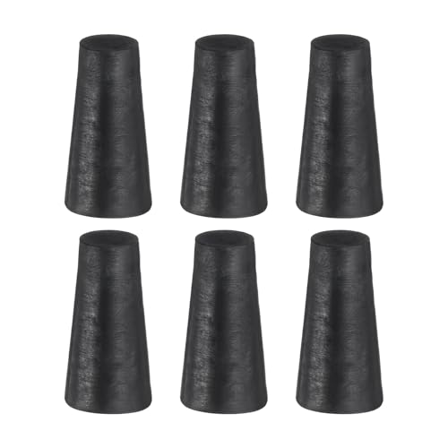 uxcell 6 Pcs Silicone Rubber Tapered Plug, 7mm to 11mm High-Temperature Solid Rubber Stoppers Silicone Plugs for Hole Plugs, Spraying, Coating, Painting Protection, Black, 20mm