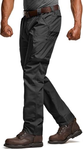Image of CQR Men's Quick Dry Work Pants, Water Resistant Outdoor Tactical Pants, Lightweight Stretch Cargo Hiking Pants