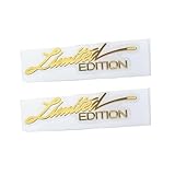 LeosHi 2pcs Limited Edition Metal Sticker 3D Metal Emblem Badge Motorcycle Automobile Decals Car Styling Decoration (Color : Gold, Size : 2)