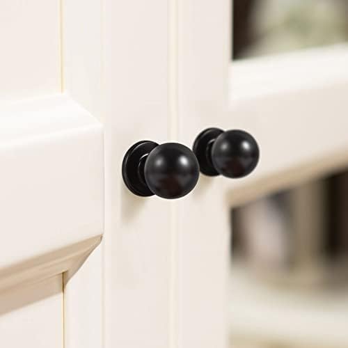 KHTUMEWARE-88222 Round Knob, Matte Black, 1 in (25 mm), 10-Pack in Matte Black — KHTUMEWARE