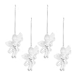 POPETPOP 4 Stück Transparente Acryl Amor Anhänger Weihnachtsbaumschmuck Kleiner Engelsfiguren zum Aufhängen für Weihnachtsdeko und Festtagsdekoration