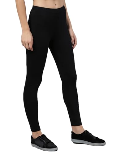 Image of ZAYANQA Combo of 2 Slim Fit Women /Girls Solid Stretchable Cotton Ankle Length Leggings with Ultrasoft Wide Elastic Waistband |Comfortable |Fashionwear|